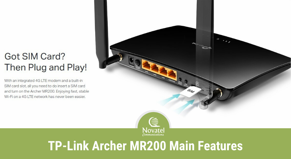 Reference Image: TP-Link Archer MR200 4G LTE Modem/Router Main Features