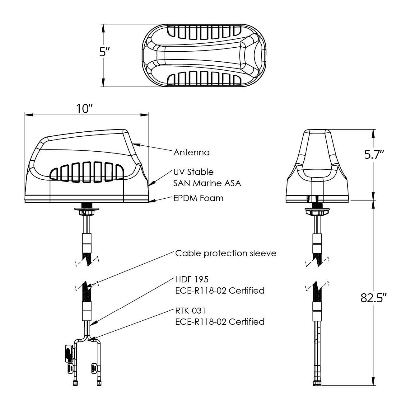 Illustration: Poynting MIMO-3-V2-12 Vehicle Antenna for 2G/3G/4G (LTE) & 5G