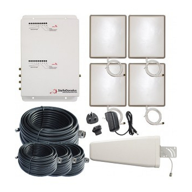 StellaDoradus StellaOffice Dual Band Mobile Phone Signal Repeater Kit For Office Use – Boosts Voice/SMS 4GLTESignal In Buildings & Offices