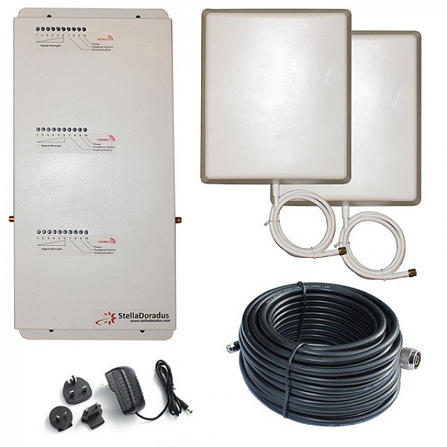 StellaDoradus 900/1800/2100 MHz Frequency Bands Signal Repeater Kit (SD-RP1002-GDW)