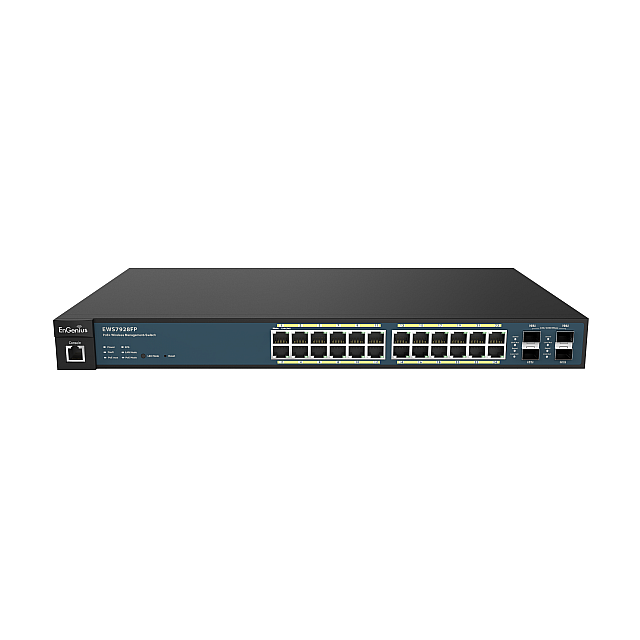 EnGenius EWS7928P - 24-Port Managed Gigabit 185W PoE+ Network Switch