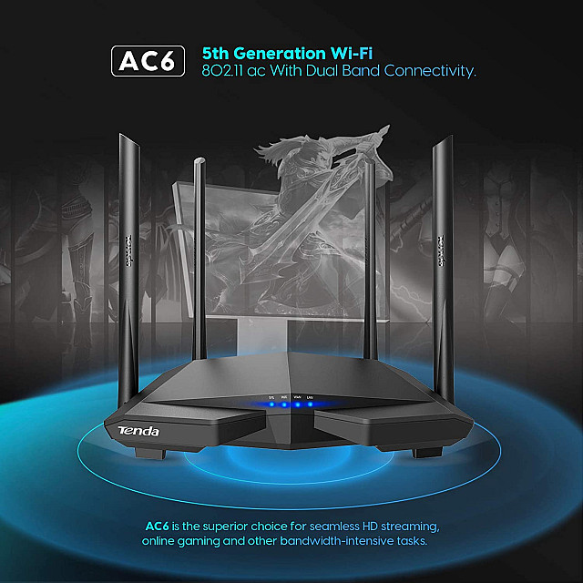 Tenda AC6 - AC1200 Smart Dual-Band Wi-Fi Router