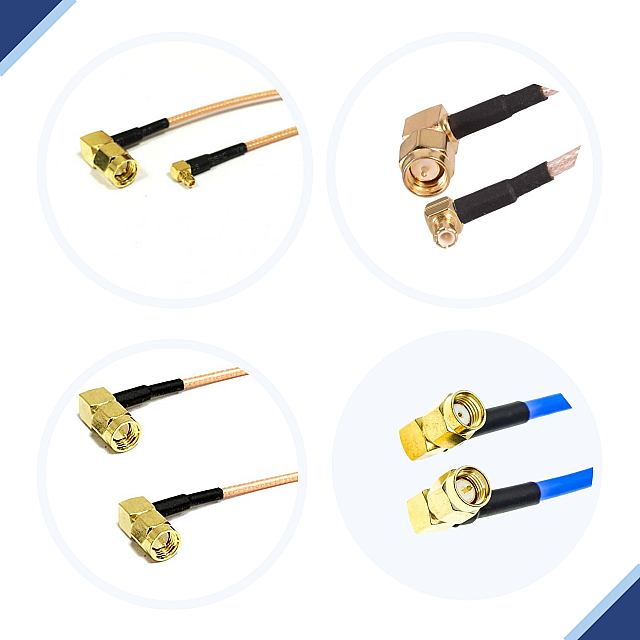Pigtail Connector Cable: RA-SMA to MCX/MMCX/U.FL/RP-SMA Cable Assembly - Main (2pcs.)