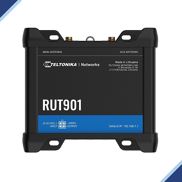 Teltonika RUT901: Dual SIM 4G LTE Cat4 (150 Mbps) Wi-Fi Industrial Router