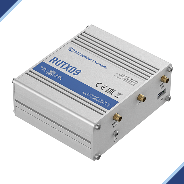 Teltonika RUTX09 - CAT6 300Mbps Dual-SIM LTE Router w/ Gigabit Port & Carrier Aggregation Support