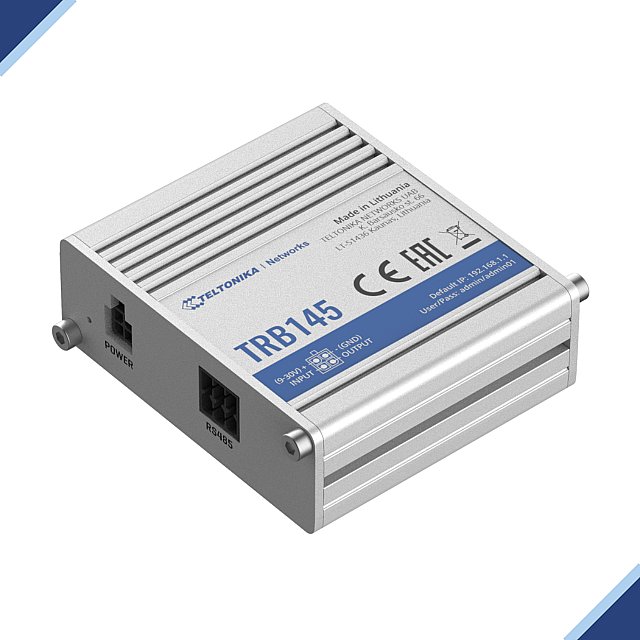 Teltonika TRB145: RS485 Serial OverIP Communication 4G LTE Industrial Gateway for IoT Devices
