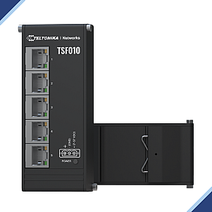 Teltonika TSF010: Compact Flat Unmanaged Ethernet Switch with Integrated DIN rail Mounting