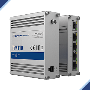 Teltonika TSW110: Passive PoE Industrial Five Gigabit Ethernet Ports L2 Unmanaged Switch