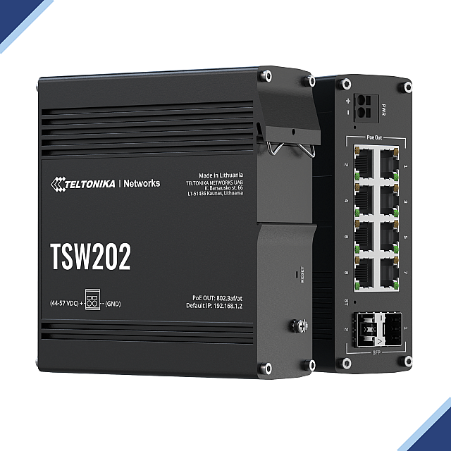 Teltonika TSW202: Managed Network Switch with Profinet Protocol Support Powered by TSWOS