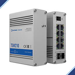Teltonika TSW210: Industrial Gigabit Ethernet Switch With Two (2) SFP Ports