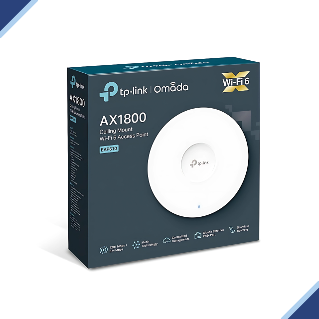 TP-Link EAP610 Indoor AX1800 WiFi 6 Dual-band MU-MIMO Ceiling Mount Access Point